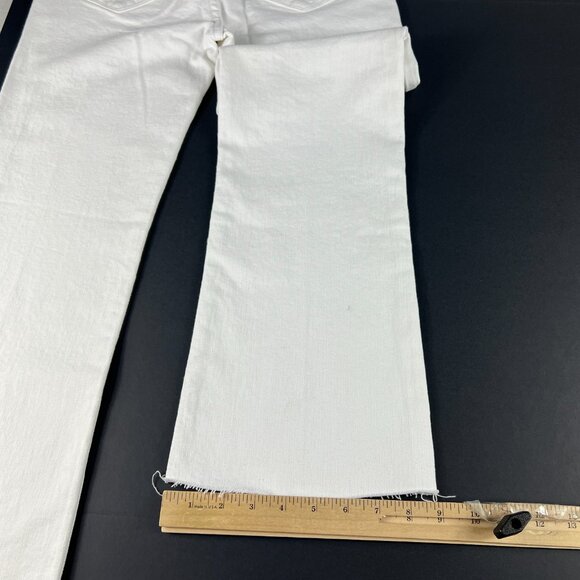 Letter To Juliet Jeans Women's 27 Sicily Flare Crop Mid Rise Optic White Denim - Picture 11 of 16